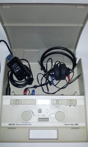 Welch Allyn AM 232 Manual Audiometer with Headphones and power supply adapter
