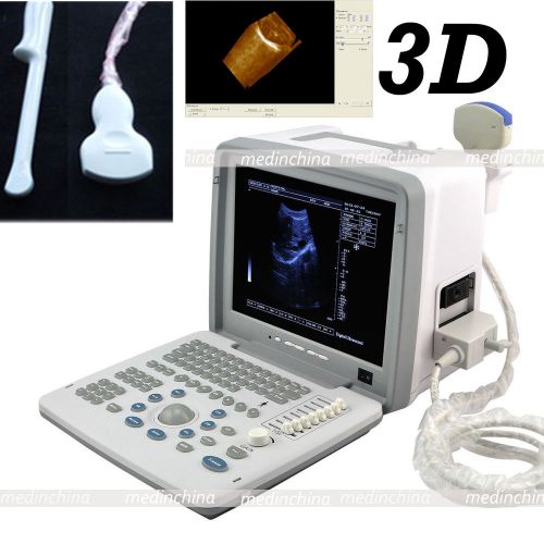 3d full digital portable ultrasound scanner machine + convex &amp; vaginal 2 probes for sale