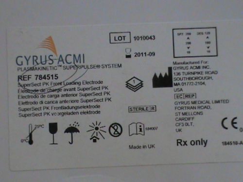1 Unit- Gyrus ACMI Plasmakinetic SuperSect PK Front Loading Electrode # 784515