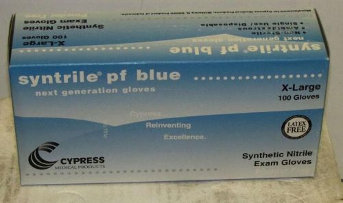 1000 Cypress XL 27-28 Blue Powder Free Syntrile PF Soft Nitrile Exam Glove