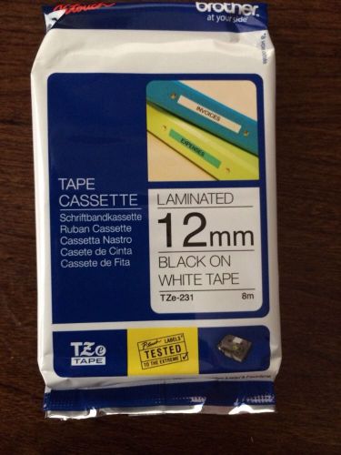 TZ-231/TZe-231 Genuine brother tape.8 Meters.Black on white.