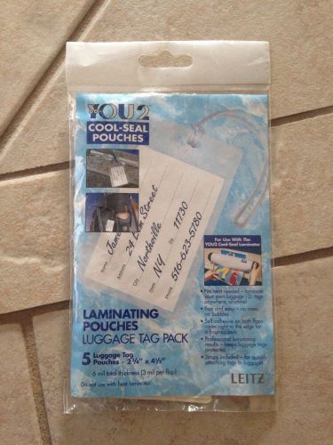 You2 Cool Seal Pouches Laminating Pouches Luggage Tag Pack NO LAMINATOR NEEDED!