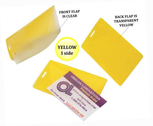 Yellow/clear luggage tag laminating pouches 2-1/2 x 4-1/4 qty 50 by lam-it-all for sale
