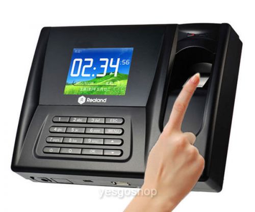 New Biometric Fingerprint Time Recorder Employee Attendance Clock ID Card Realan