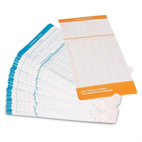 100x  monthly time clock thermal cards for attendance payroll recorder timecards for sale