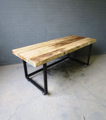 Industrial Chic Reclaimed Custom Office Desk Tables.Steel &amp; Wood,Metal,Hand Made