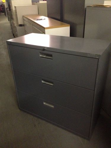 3 DRAWER LATERAL SIZE FILE CABINET by HON OFFICE FURNITURE w/LOCK&amp;KEY 42&#034;W