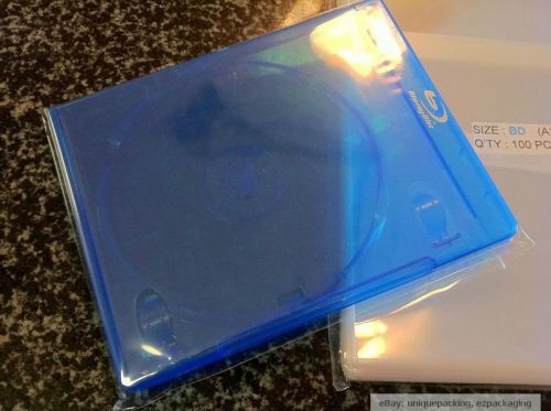 2000 clear (bd) blu-ray case bopp / cello / poly bags non shrink 5 7/8 x 7 for sale