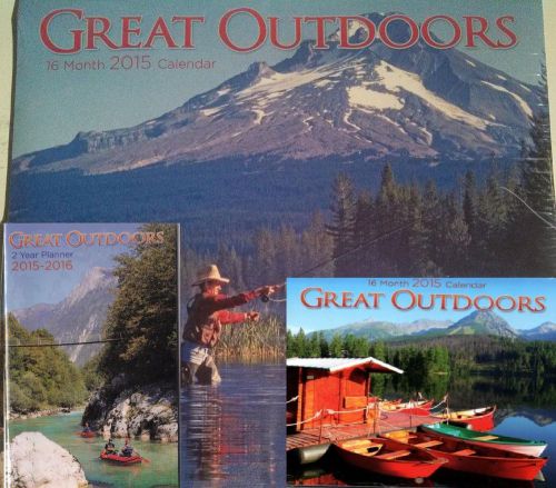 2015 16 Month GREAT OUTDOORS Nature Calendar Lot -Wall Mini &amp; Pocket Planner NEW