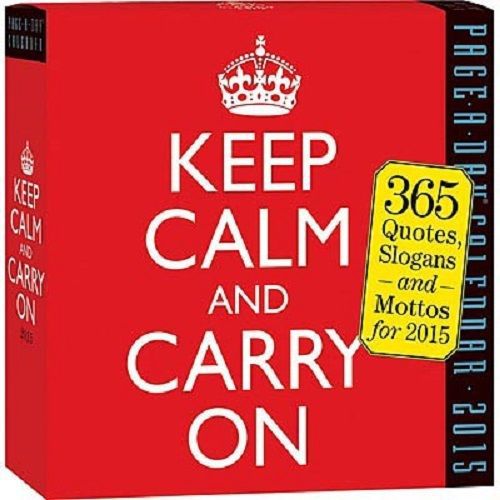 2015 Keep Calm and Carry On Page A Day Desk Calendars Free Shipping New