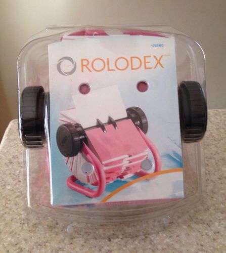 Rolodex Open Rotary Card File Holds 200 2 5/8&#034; x 4&#034; Cards, Pink (1782483) NEW