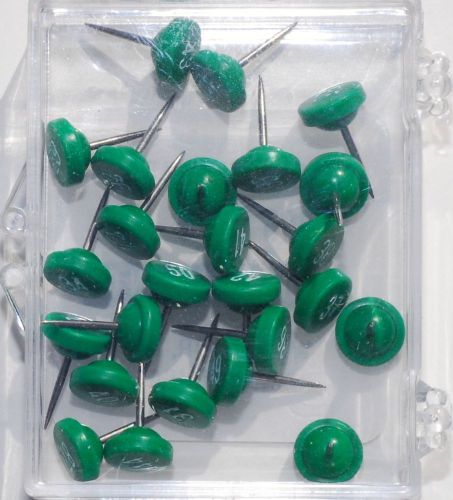 Numbered Map Tacks - Dark Green With White numbers (4 boxes of 25 numbers 1-100)