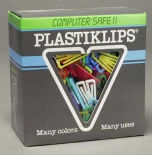 Plastiklips LP-0300 Plastic Paper Clips, Medium, 500/BX, Assorted Colors