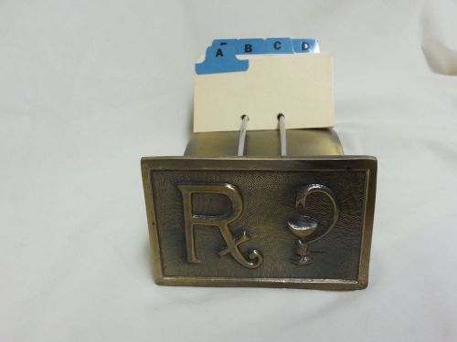 Vintage Richard A Klein Pharmacy Desk Model Alpha Index Card Holder w/2x4 cards