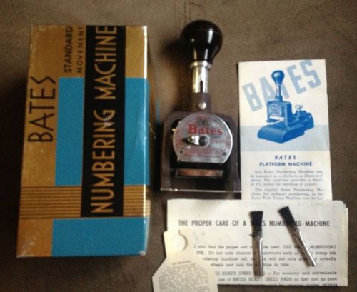 Vintage BATES Standard Movement Numbering Machine Stamper