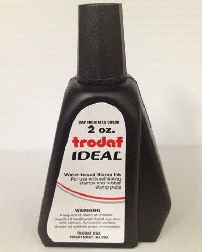 2 oz!!! BLACK Trodat / Ideal Rubber Stamp Refill Ink (for stamps &amp; stamp pads)
