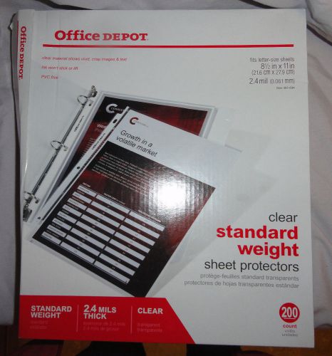 200? Office Depot Standard Weight Sheet Protectors Top Load Clear