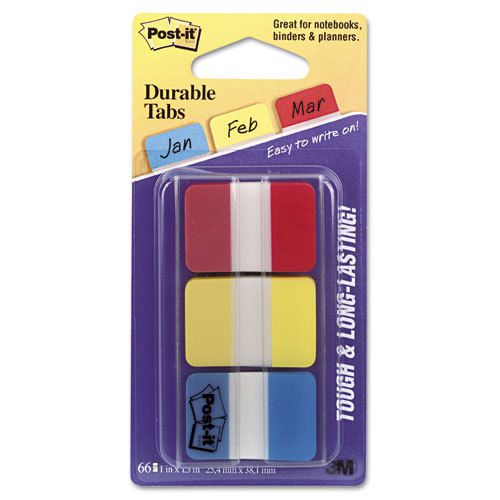 Post-it Durable Index Tab - Write-on - 66 / Pack - Assorted Tab (686RYB)