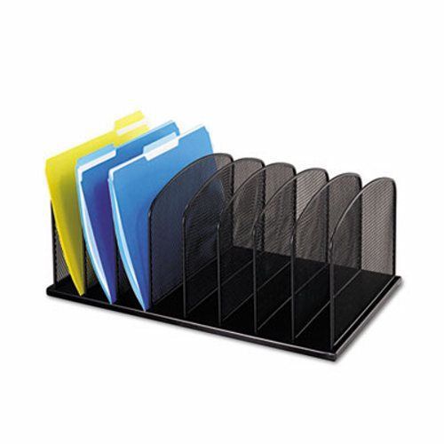 Safco Mesh Desk Organizer, Eight Sections, Steel, Black (SAF3253BL)