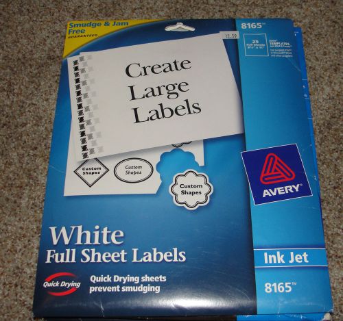 Avery White Full Sheet Labels 25 ct