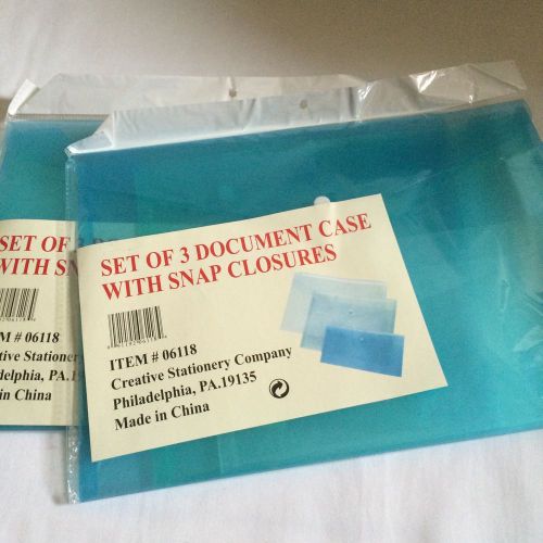 STAPLES OFFICE SUPPLY SET OF 3 DOCUMENT CASE WITH SNAP CLOSURES ITEM#06118 QTY 2