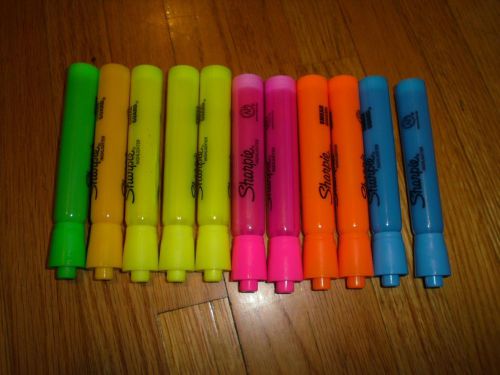New ! 11PK Sharpie Tank-Style Chisel Tip Highlighters 25053