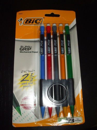 Bic Mechanical Pencils 0.7 mm #2 5 pack Scantron CERTIFIED matic Grip, NEW NIP