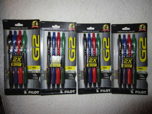 16 pens (4 colors)  Pilot G2 Fine Point Pen 0.7mm Gel Ink (4pk x4)  sealed &amp; new