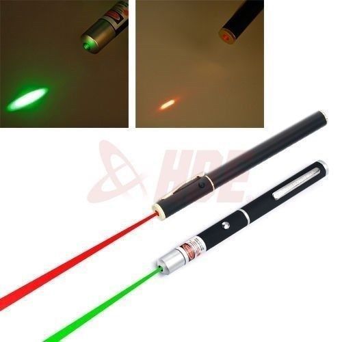 2pc Powerful 5mW Military Green &amp; Red Laser Pointer Light Beam Presentation Pens