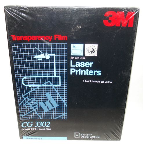 3M Transparency Film  CG 3302  Laser Printer 50 Sheets Package Black on Yellow