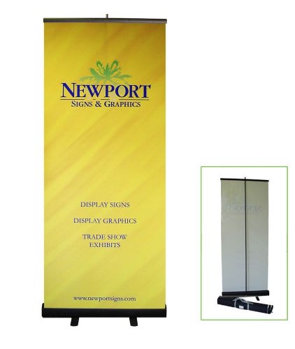 33&#034; w x 78&#034; h retractable banner stand with  custom banner image! for sale