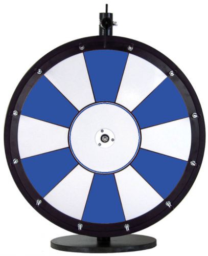 18 Inch Blue and White Portable Dry Erase Spinning Prize Wheel