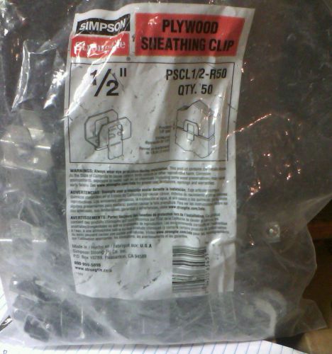 Bag of 50 Simpson Strong-Tie PSCL 1/2 Panel Sheathing Plywood Clip Galvanized