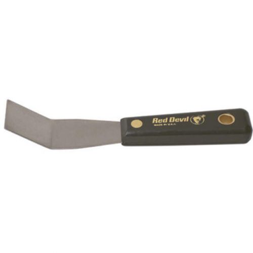 CRL Red Devil 1-1/4&#034; Bent Knife Solvent-Resistant Black Nylon Handle