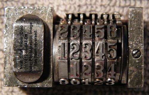 Numbering machine - metal printer&#039;s insert - atlantic leibinger, 5-digit for sale