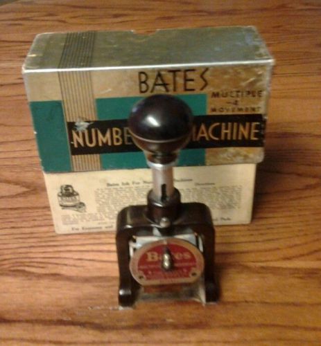 BATES Numbering Machine Vintage with Box multiple movement special 7 E