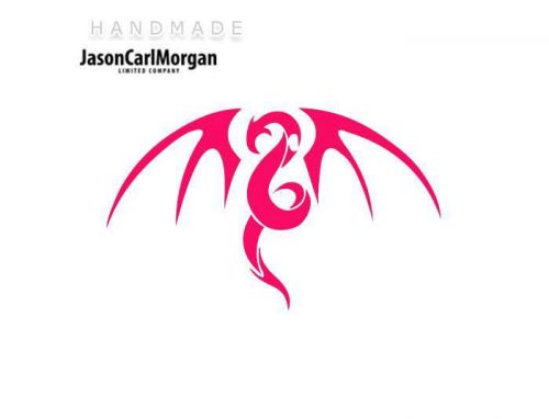 JCM® Iron On Applique Decal, Tribal Dragon Neon Pink