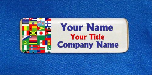 International Flags Custom Personalized Name Tag Badge ID World Sales Travel