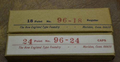 LETTERPRESS METAL TYPE, #96- 18 &amp;24 pt. New England Type, SANS Condensed, 2 pkg