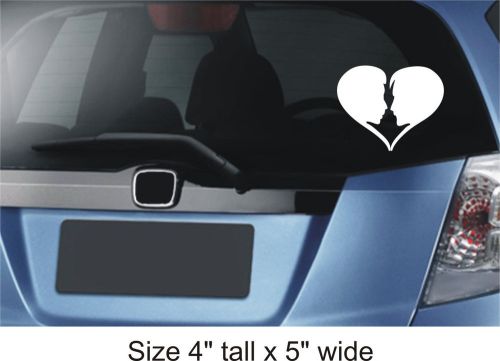 2X Heart Face White Personalized Funny Car Vinyl Sticker Gift  - FAC - 71