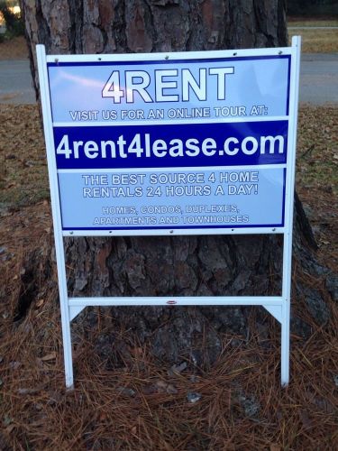 Real Estate White Steel Yard Sign Frames By &#034;LOWEN&#034; For  28 X 20&#034; Sign