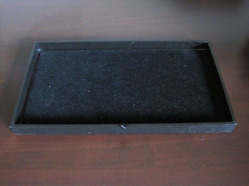 Stackable black jewelry tray with faux velvet pad insert for sale