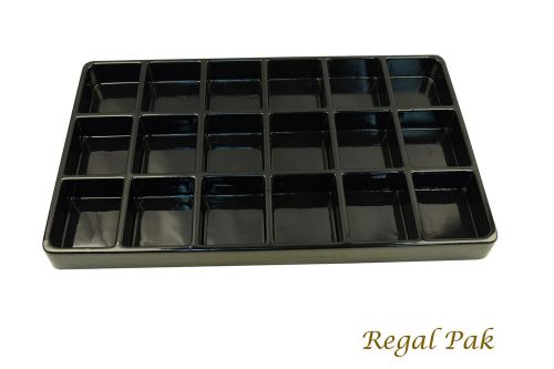 Black plastic stackable tray (18-section) 15 7/8&#034; x 9 1/2&#034; x 1 3/8&#034;h for sale