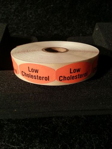 1.5&#034; x .75&#034; LOW CHOLESTEROL LABELS 1000 ea PER ROLL 1M/RL free shipping STICKERS