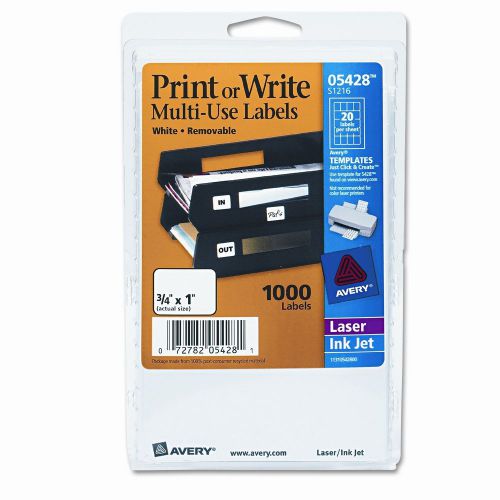 Avery Consumer Products Print or Write Removable Multi-Use Labels, 1000/Pack
