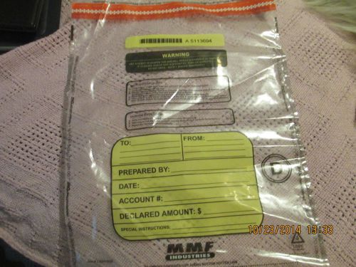 MMF 2362011N20 Tamper-Evident Deposit Bags, Water/Tear Resistant,12&#034;x16&#034;, 50 pk