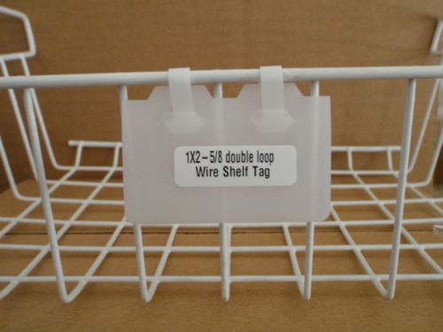 1&#034; x 2-5/8&#034; double loop one-piece wire rack shelf tag - clear - (pkg of 100) for sale