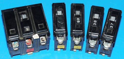 Lot 5 westinghouse 30a 60a quicklag circuit breaker 1p / 3p 120/240v bolt-on for sale
