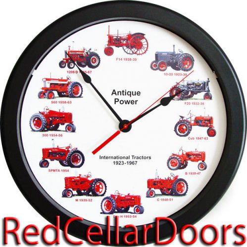 New INTERNATIONAL FARMALL 14&#034; Tractor Clock 12 Tractors MASSIVE Years 1923 - 67
