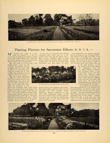 1910 Article Gardening Seasonal Flower Beds Perennials - ORIGINAL GM1